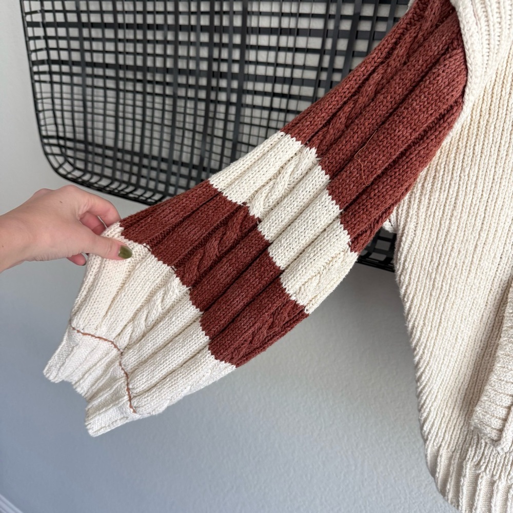 Anthropologie Pilcro Cable-Knit Icon Zip-Up Sweater - Picture 6 of 7